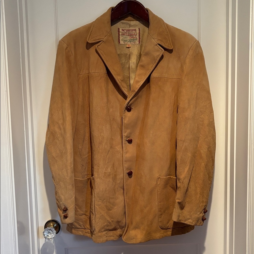 Vintage McGregor suede notched lapel 3 button jacket with pockets